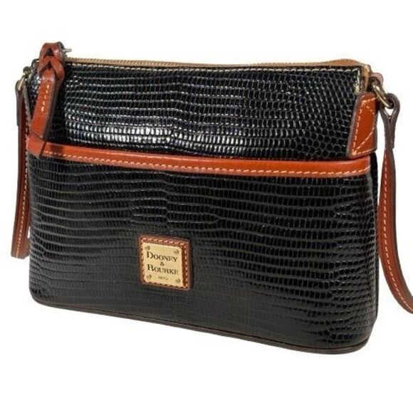 Dooney & Bourke Embossed Lizard Ginger Pouchette Shoulder Crossbody Bag $178 - Picture 3 of 16